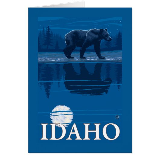 Bear in MoonlightIdahoVintage Travel Poster (Front)