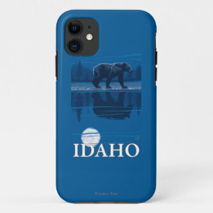 Bear in MoonlightIdahoVintage Travel Poster iPhone 11 Case