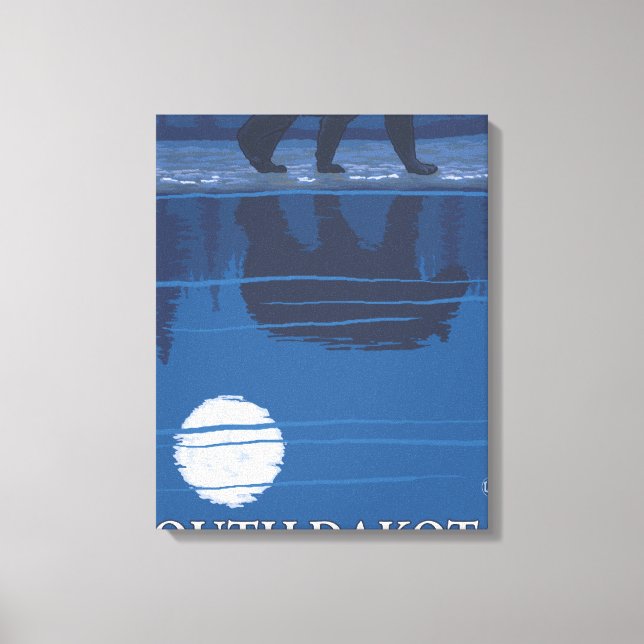 Bear in MoonlightSouth Dakota Canvas Print (Front)