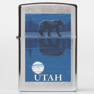 Bear in MoonlightUtah Zippo Lighter