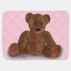 Bear in Pink Baby Blanket