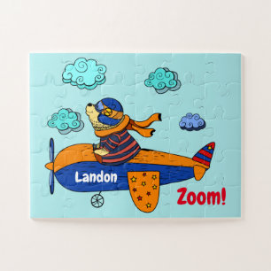 Bear in Plane! Personalized Kid's Jigsaw Puzzle