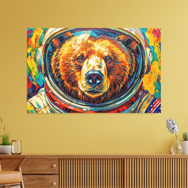 BEAR IN SPACE-5 CANVAS PRINT (Insitu(LivingRoom))