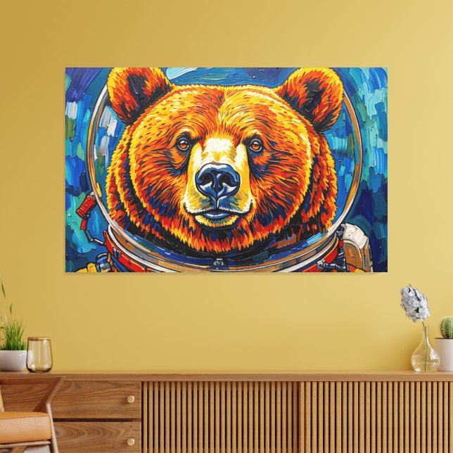 BEAR IN SPACE-8 CANVAS PRINT (Insitu(LivingRoom))