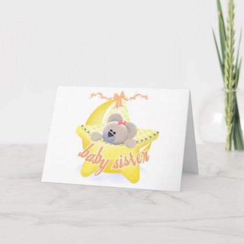 Bear in Star Baby Sister Tshirs and Gifts Card