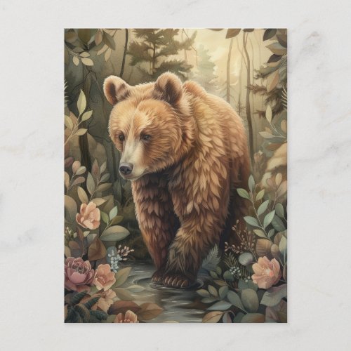 Bear In The Forest Postcard