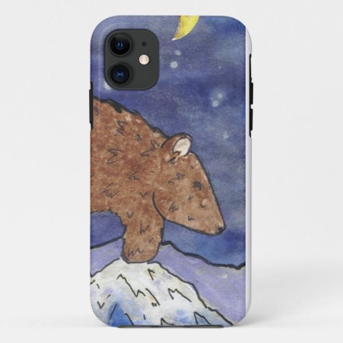 bear in the moon light iPhone 11 case