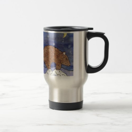 bear in the moon light travel mug