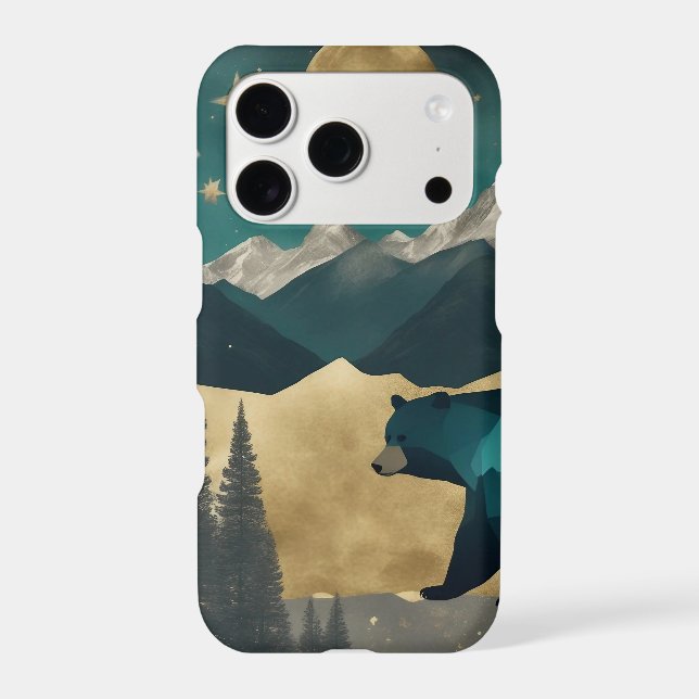 Bear in the Moonlight Design Iphone Case (Back)