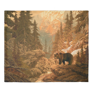Bear in the Rocky Mountainsbear,brown,animal,grizz Duvet Cover