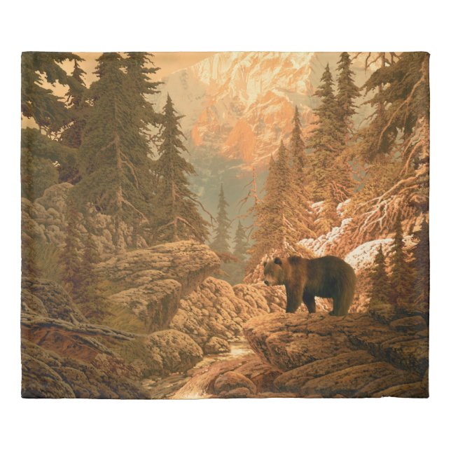 Bear in the Rocky Mountainsbear,brown,animal,grizz Duvet Cover (Front)