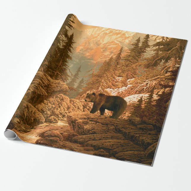 Bear in the Rocky Mountainsbear,brown,animal,grizz Wrapping Paper (Unrolled)