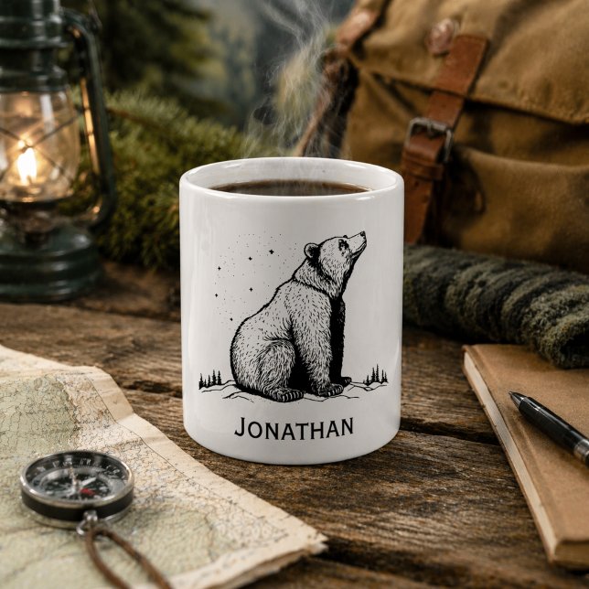 Bear in the Wilderness Monogram  Coffee Mug (Creator Uploaded)