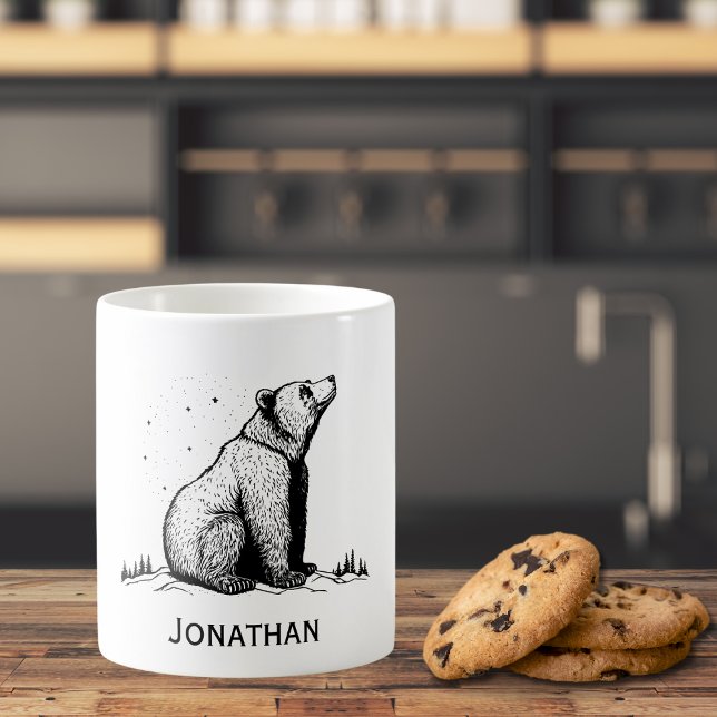 Bear in the Wilderness Monogram  Coffee Mug (Creator Uploaded)