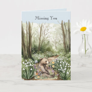 Bear in the Woods Missing You Card
