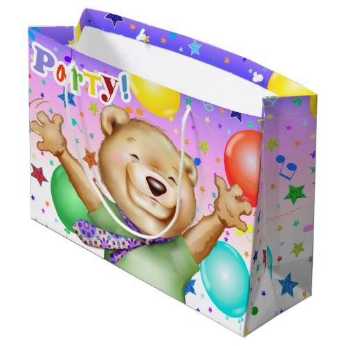Bear in Tie Cute Animal Party Large Gift Bag