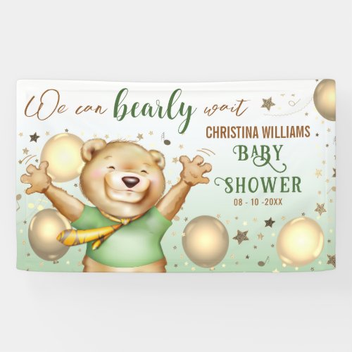 Bear in Tie Cute Animal Welcome Banner