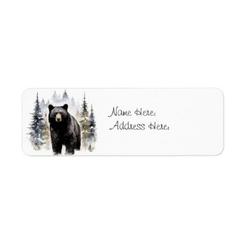 Bear In Winter Address Labels by RenderlyYours at Zazzle