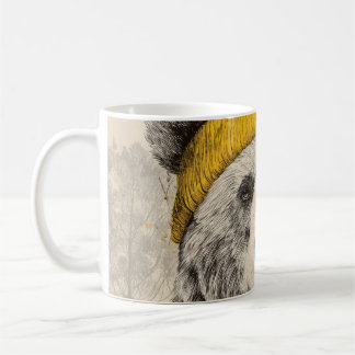 Bear in Yellow Beanie Rustic Woodland Animal Coffee Mug