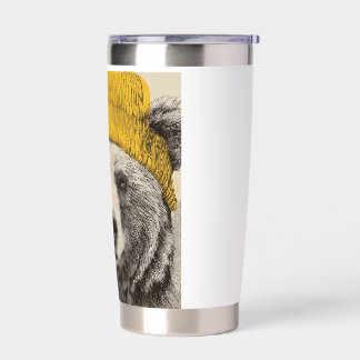 Bear in Yellow Beanie Rustic Woodland Animal  Insulated Tumbler