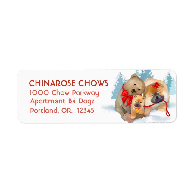 BEAR-ING GIFTS  CHOW Address Labels Customize (Front)
