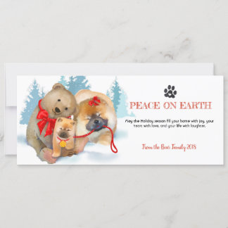 BEAR-ING GIFTS Chow and Teddybear customize Holiday Card