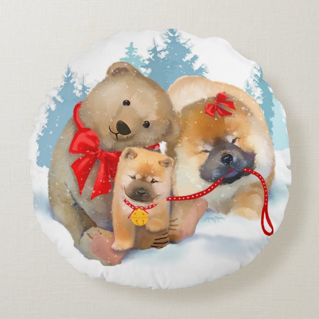 BEAR-ING GIFTS Chow Teddybear brush fleece pillow (Front)