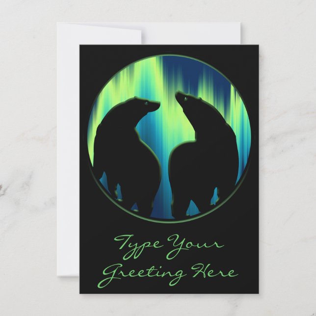 Bear Invitations Personalized Aurora Bears Card (Front)