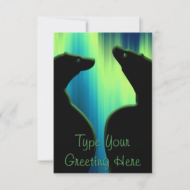 Bear Invitations Personalized Aurora Bears Card (Front)