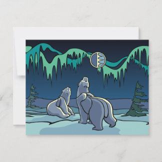 Bear Invitations Personalized Polar Bear Art Cards