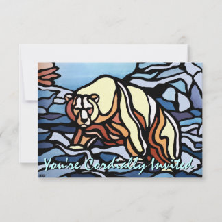 Bear Invitations Personalized Polar Bear Art Cards