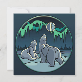 Bear Invitations Personalized Polar Bear Art Cards