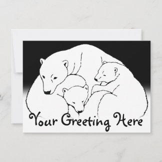Bear Invitations Personalized Polar Bear Cubs Card