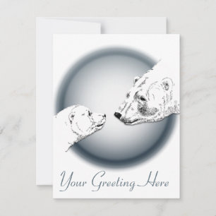 Bear Invitations Personalized Polar Bear Cubs Card