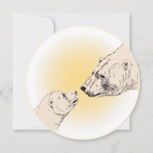 Bear Invitations Personalized Polar Bear Cubs Card