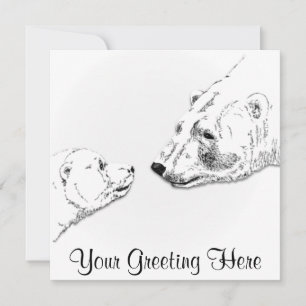 Bear Invitations Personalized Polar Bear Cubs Card