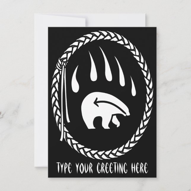 Bear Invitations Personalized Tribal Bears Card (Front)