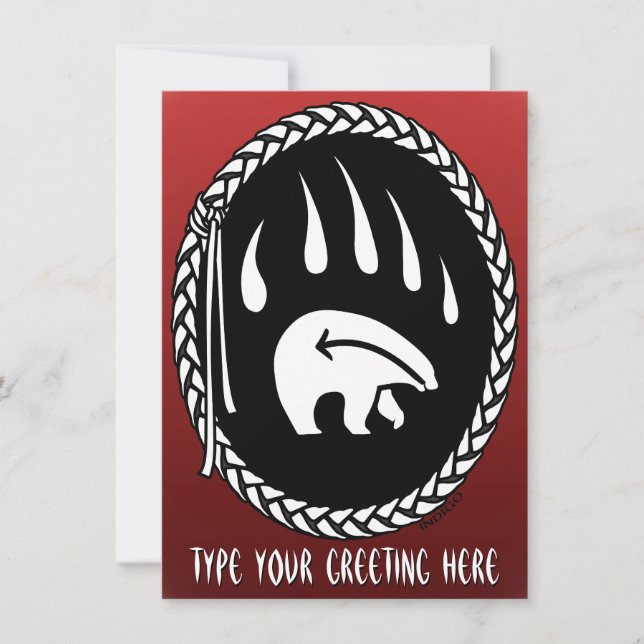 Bear Invitations Personalized Tribal Bears Card (Front)