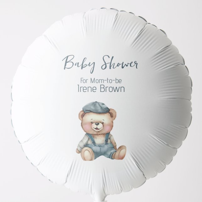 Bear Jean Baby Shower Balloon (Front)