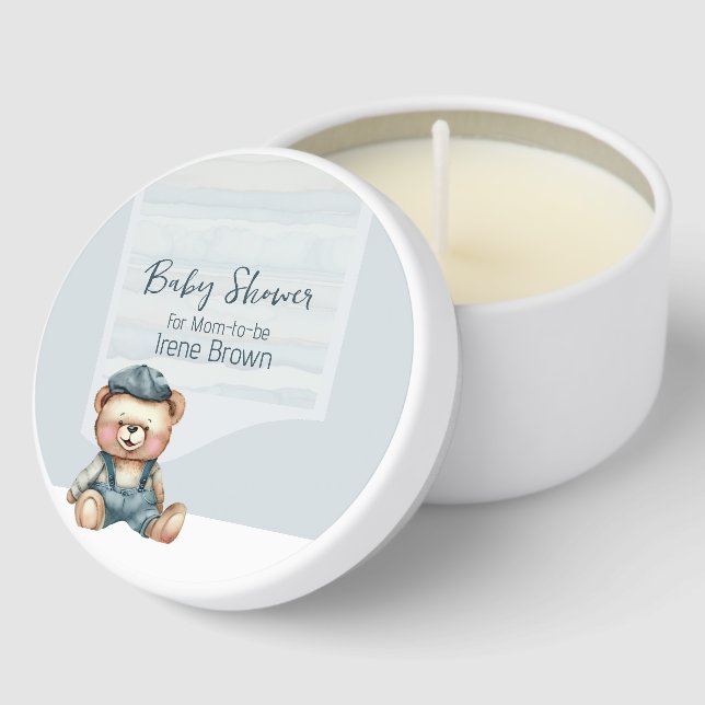 Bear Jean Baby Shower Mini Candle Favors (Corner)