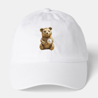Bear jewelry with white pearl hat
