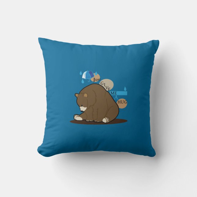 Bear( just give me a hug) throw pillow (Front)