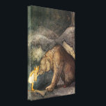 Bear Kiss Canvas Print<br><div class="desc">She kissed the bear on the nose. Beautiful illustration by John Bauer from the story “Bella’s Glorious Adventure”, written by Helena Nyblom and featured in the book "Swedish Folk Tales”. Illustration of a large brown bear bending down so a little princess with the golden hair and crown can kiss his...</div>