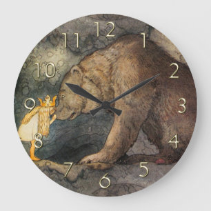 Bear Kiss Large Clock