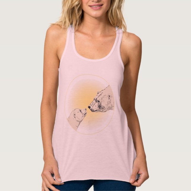 Bear Kiss Tank Top Womens Wildlife Art Shirts (Front)