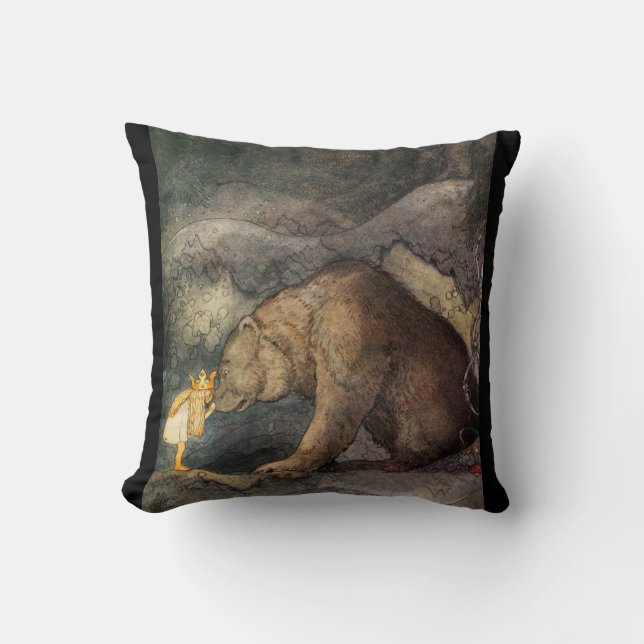 Bear Kiss Throw Pillow (Front)