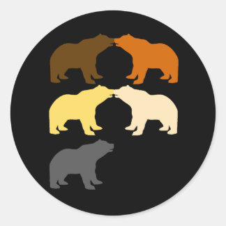 BEAR KISSES CLASSIC ROUND STICKER