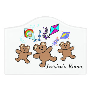 Bear & Kites Kids Door Sign