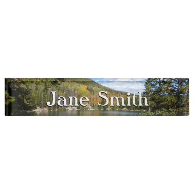 Bear Lake at Rocky Mountain National Park Desk Name Plate (Front)