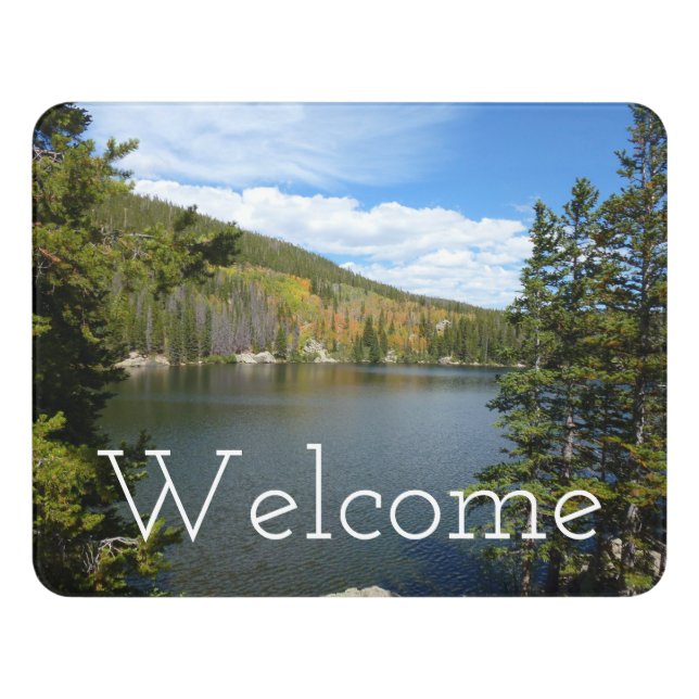 Bear Lake at Rocky Mountain National Park Door Sign (Contemporary Front)